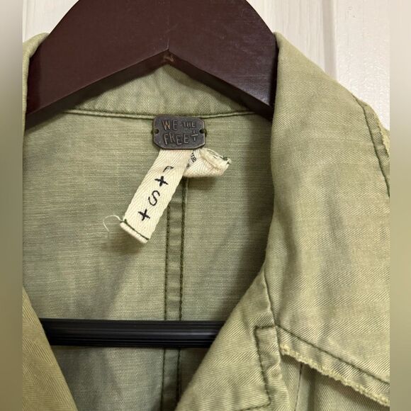 We The Free Green Utility Jacket with Floral Hem size Small - Picture 4 of 6